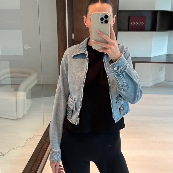 Authentic Fendi Perfect Baguette Denim Jacket Size IT36 - Picture 2 of 14